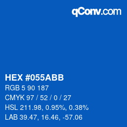 Farbcode: HEX #055ABB | qconv.com