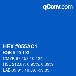 Color code: HEX #055AC1 | qconv.com