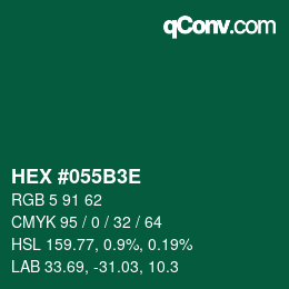 Color code: HEX #055B3E | qconv.com