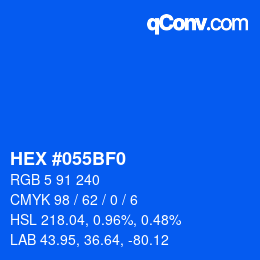 Color code: HEX #055BF0 | qconv.com