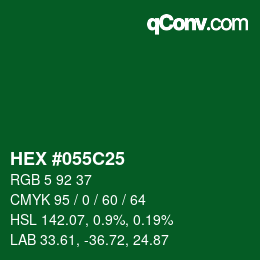 Color code: HEX #055C25 | qconv.com