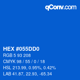 カラーコード: HEX #055DD0 | qconv.com