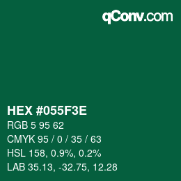 Color code: HEX #055F3E | qconv.com