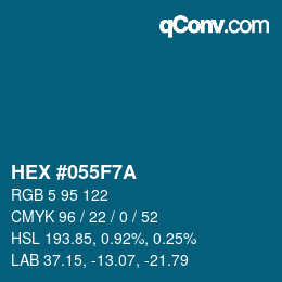 Color code: HEX #055F7A | qconv.com