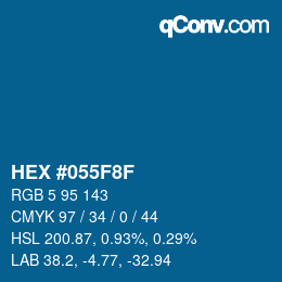颜色代码: HEX #055F8F | qconv.com
