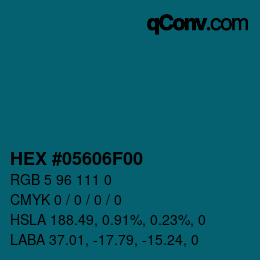 Código de color: HEX #05606F00 | qconv.com