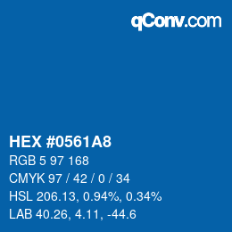 Color code: HEX #0561A8 | qconv.com