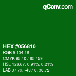 Color code: HEX #056810 | qconv.com