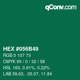 Color code: HEX #056B49 | qconv.com