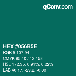 Código de color: HEX #056B5E | qconv.com