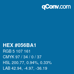 颜色代码: HEX #056BA1 | qconv.com