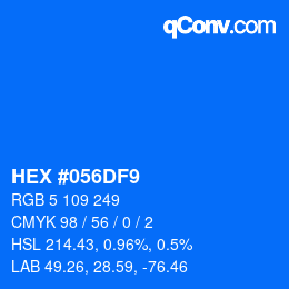 Color code: HEX #056DF9 | qconv.com