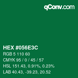 Color code: HEX #056E3C | qconv.com
