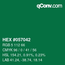 Color code: HEX #057042 | qconv.com