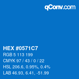 颜色代码: HEX #0571C7 | qconv.com