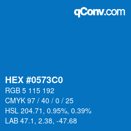 Color code: HEX #0573C0 | qconv.com