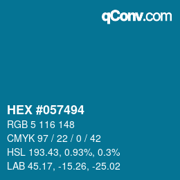 Color code: HEX #057494 | qconv.com
