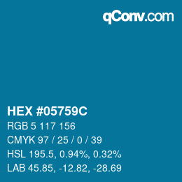 Color code: HEX #05759C | qconv.com
