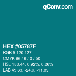 Código de color: HEX #05787F | qconv.com
