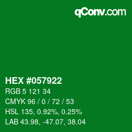 Color code: HEX #057922 | qconv.com