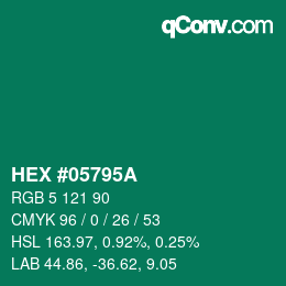 Color code: HEX #05795A | qconv.com