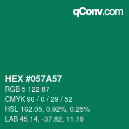 Color code: HEX #057A57 | qconv.com