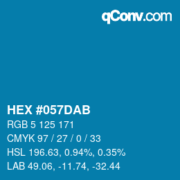 Color code: HEX #057DAB | qconv.com