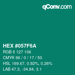 Código de color: HEX #057F6A | qconv.com