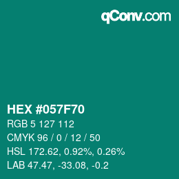 Color code: HEX #057F70 | qconv.com