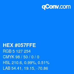 Color code: HEX #057FFE | qconv.com