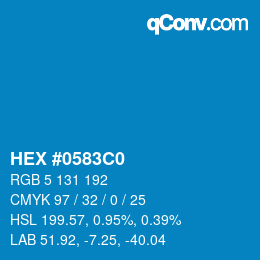 Color code: HEX #0583C0 | qconv.com