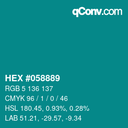 Color code: HEX #058889 | qconv.com
