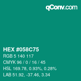Color code: HEX #058C75 | qconv.com