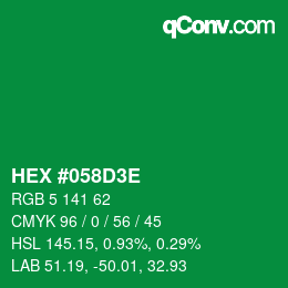 Color code: HEX #058D3E | qconv.com