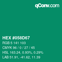 Color code: HEX #058D67 | qconv.com