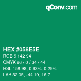 Color code: HEX #058E5E | qconv.com