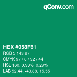 Color code: HEX #058F61 | qconv.com