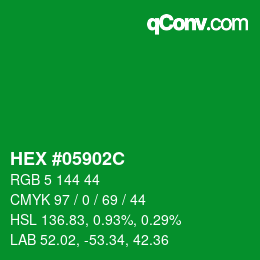 Farbcode: HEX #05902C | qconv.com