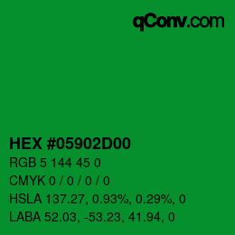 Farbcode: HEX #05902D00 | qconv.com
