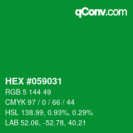 Color code: HEX #059031 | qconv.com