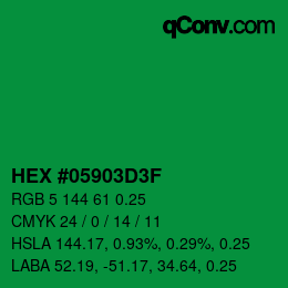 カラーコード: HEX #05903D3F | qconv.com