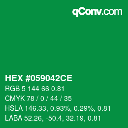 Color code: HEX #059042CE | qconv.com