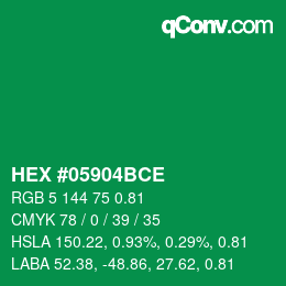 カラーコード: HEX #05904BCE | qconv.com