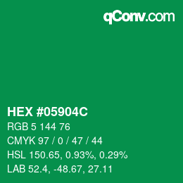 Código de color: HEX #05904C | qconv.com