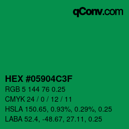Code couleur: HEX #05904C3F | qconv.com