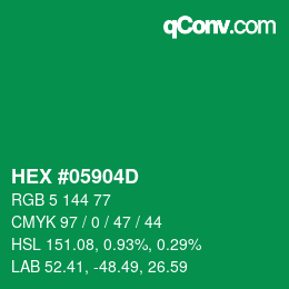 Farbcode: HEX #05904D | qconv.com