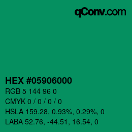颜色代码: HEX #05906000 | qconv.com