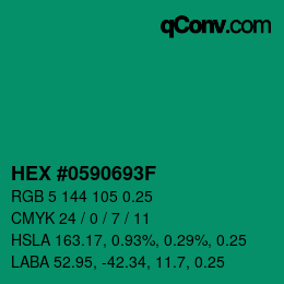 Color code: HEX #0590693F | qconv.com