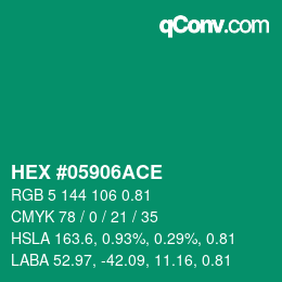 Código de color: HEX #05906ACE | qconv.com