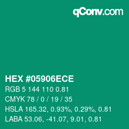 Color code: HEX #05906ECE | qconv.com